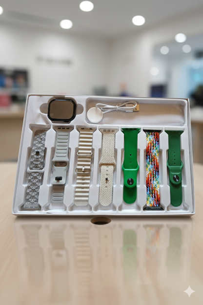 Samart Watch 10X Pro Max: 2.2&quot; HD Display Bluetooth Calling Smart Watch with Metallic Case &amp; Multi-Strap Combo